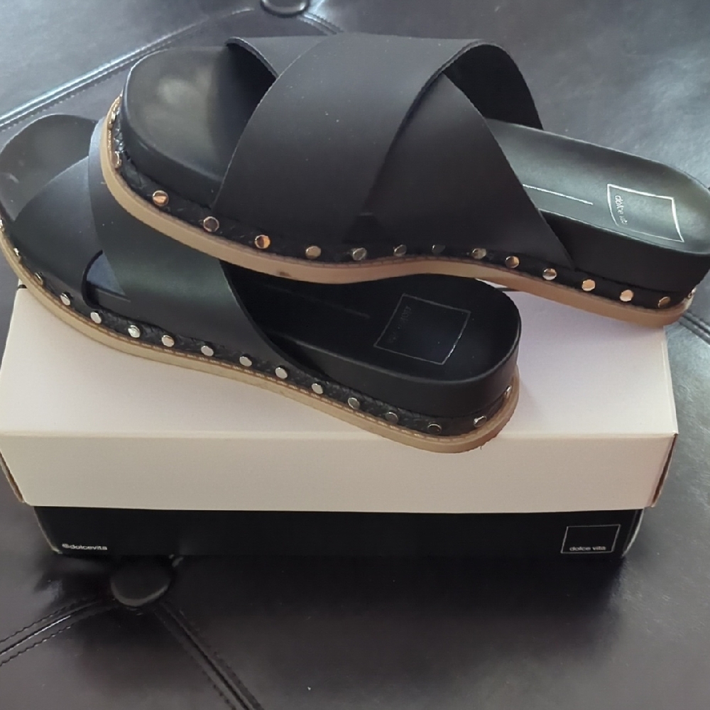 Dolce Vita Black Sandals with Studded Detail